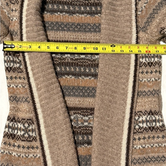 Orvis Taupe Multi-Patterned 55% Alpaca 45% Cotton Knit Cardigan, Small - Picture 7 of 12